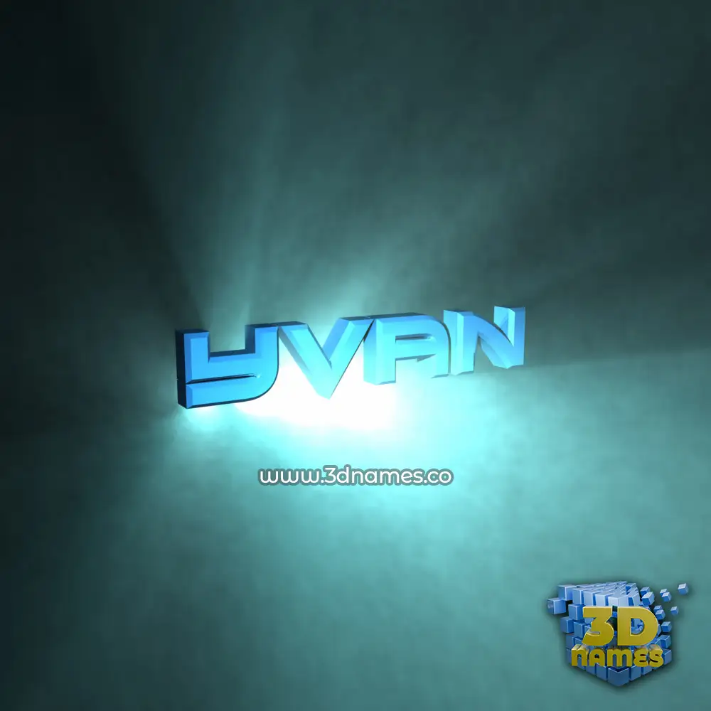 yvan in Light Shine style - 3D name wallpaper