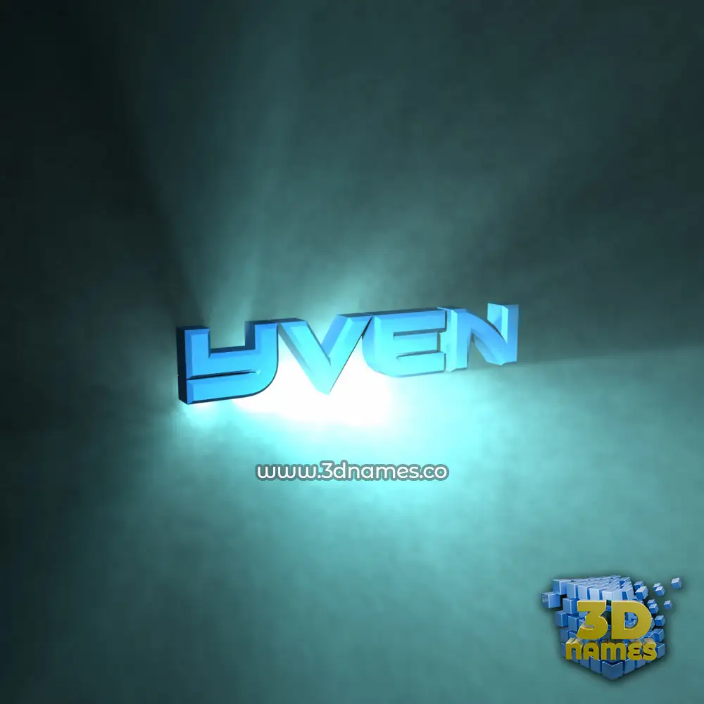 yven in Light Shine style - 3D name wallpaper