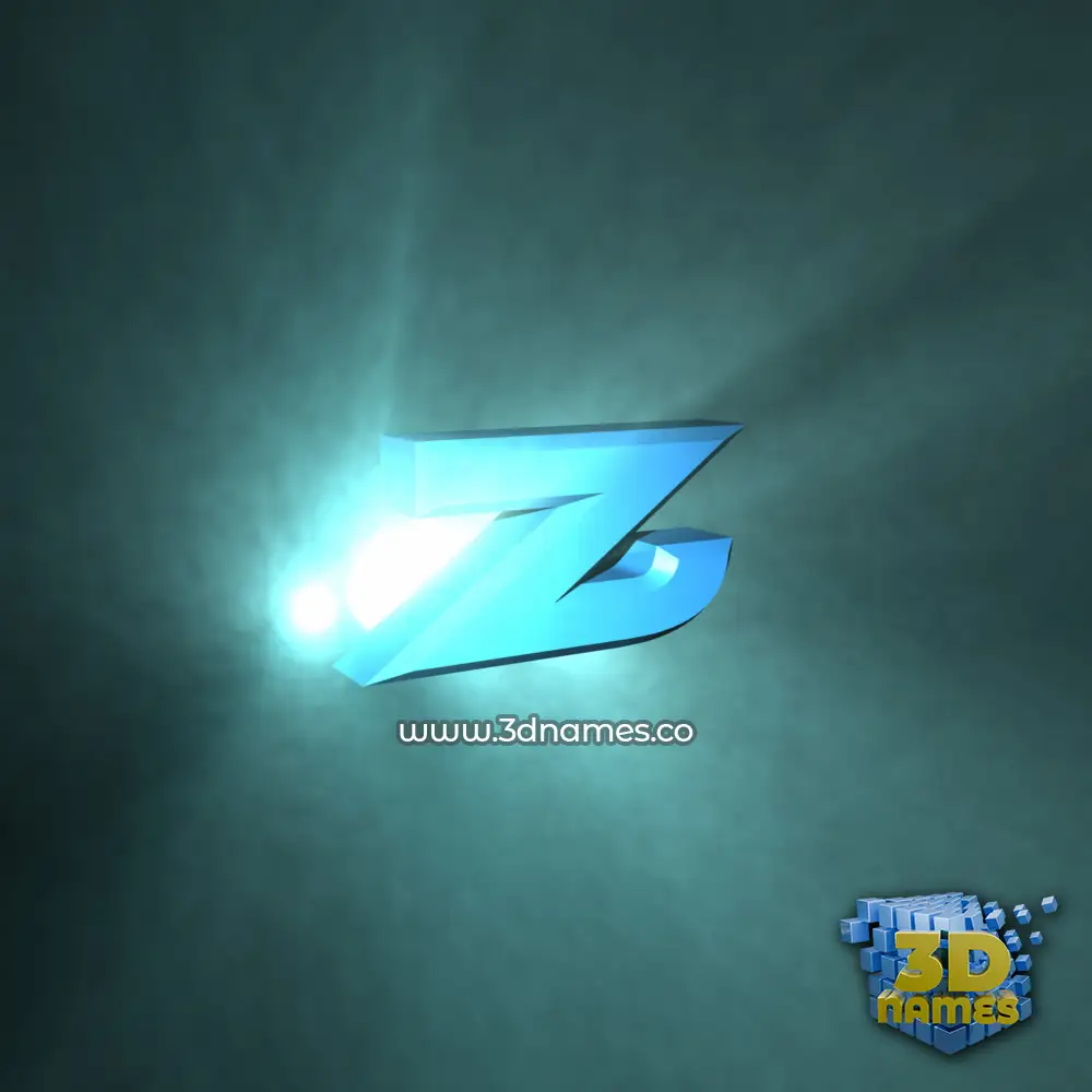 z in Light Shine style - 3D name wallpaper