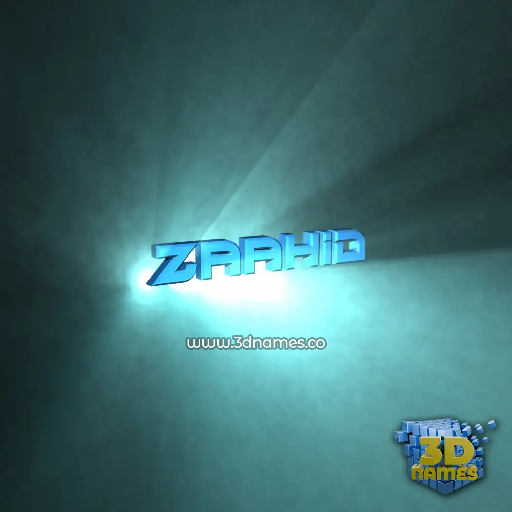 zaahid in Light Shine style - 3D name wallpaper