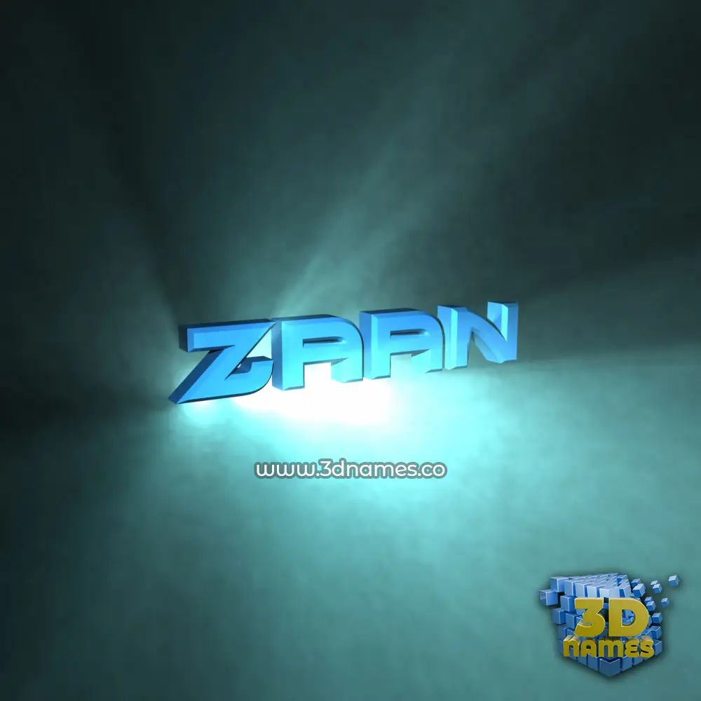 zaan in Light Shine style - 3D name wallpaper