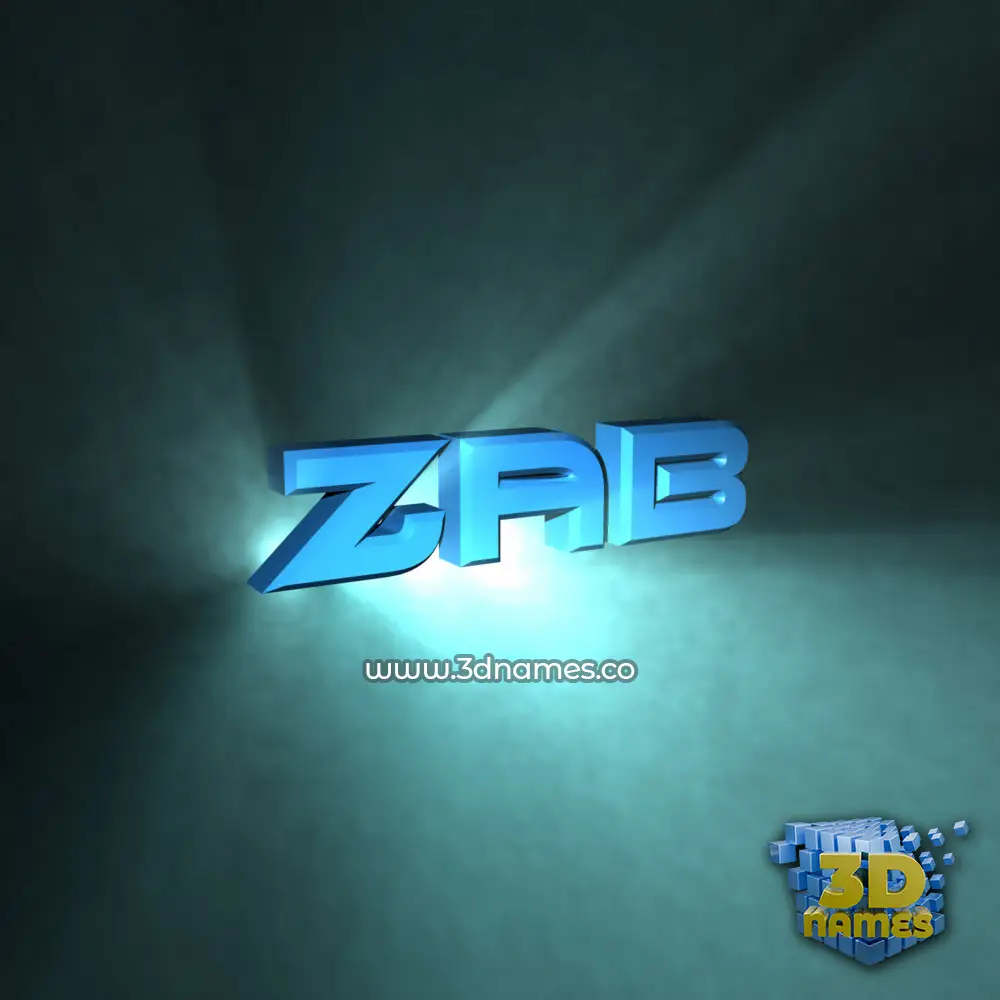 zab in Light Shine style - 3D name wallpaper