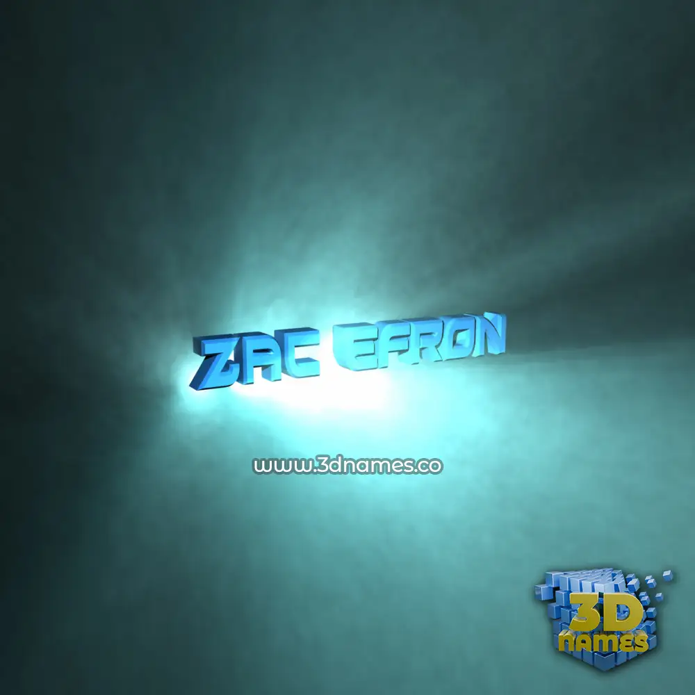 zac efron in Light Shine style - 3D name wallpaper
