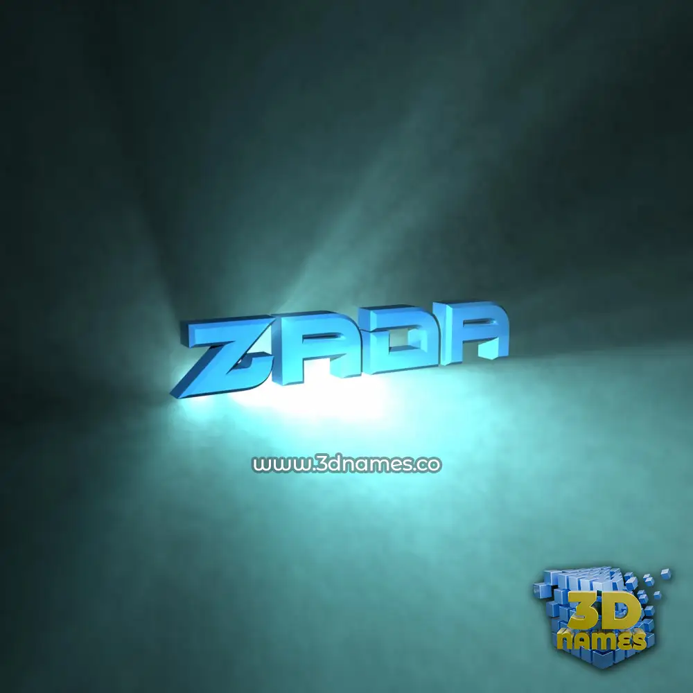 zada in Light Shine style - 3D name wallpaper