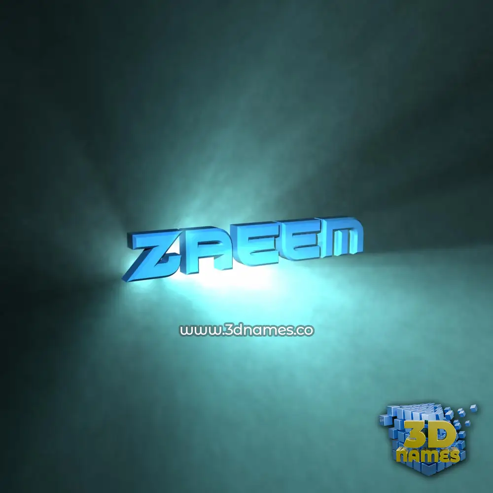 zaeem in Light Shine style - 3D name wallpaper