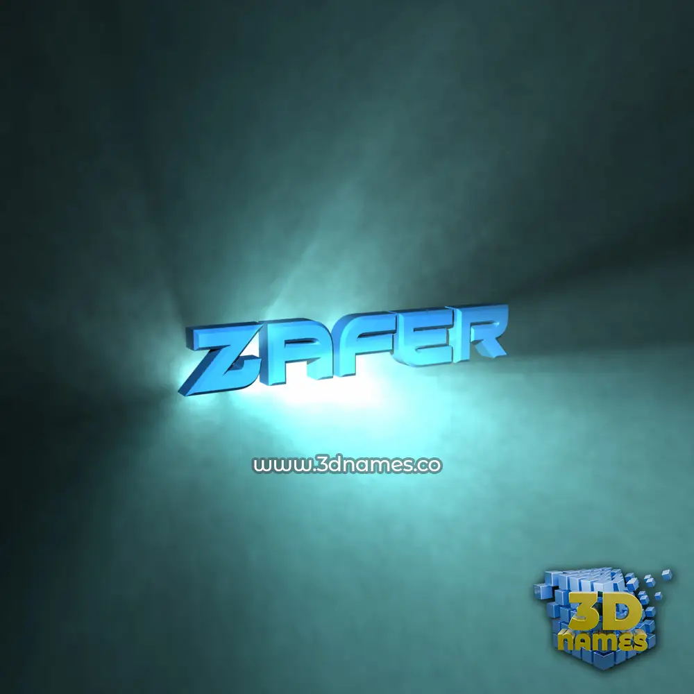 zafer in Light Shine style - 3D name wallpaper
