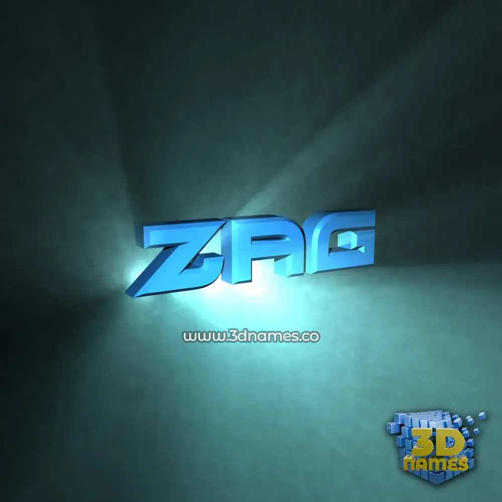 zag in Light Shine style - 3D name wallpaper