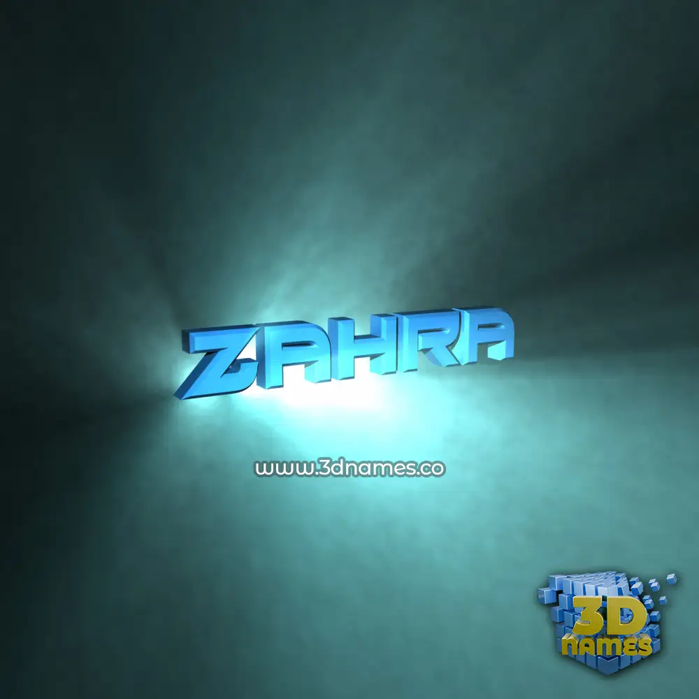 zahra in Light Shine style - 3D name wallpaper