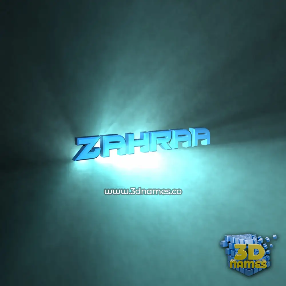 zahraa in Light Shine style - 3D name wallpaper