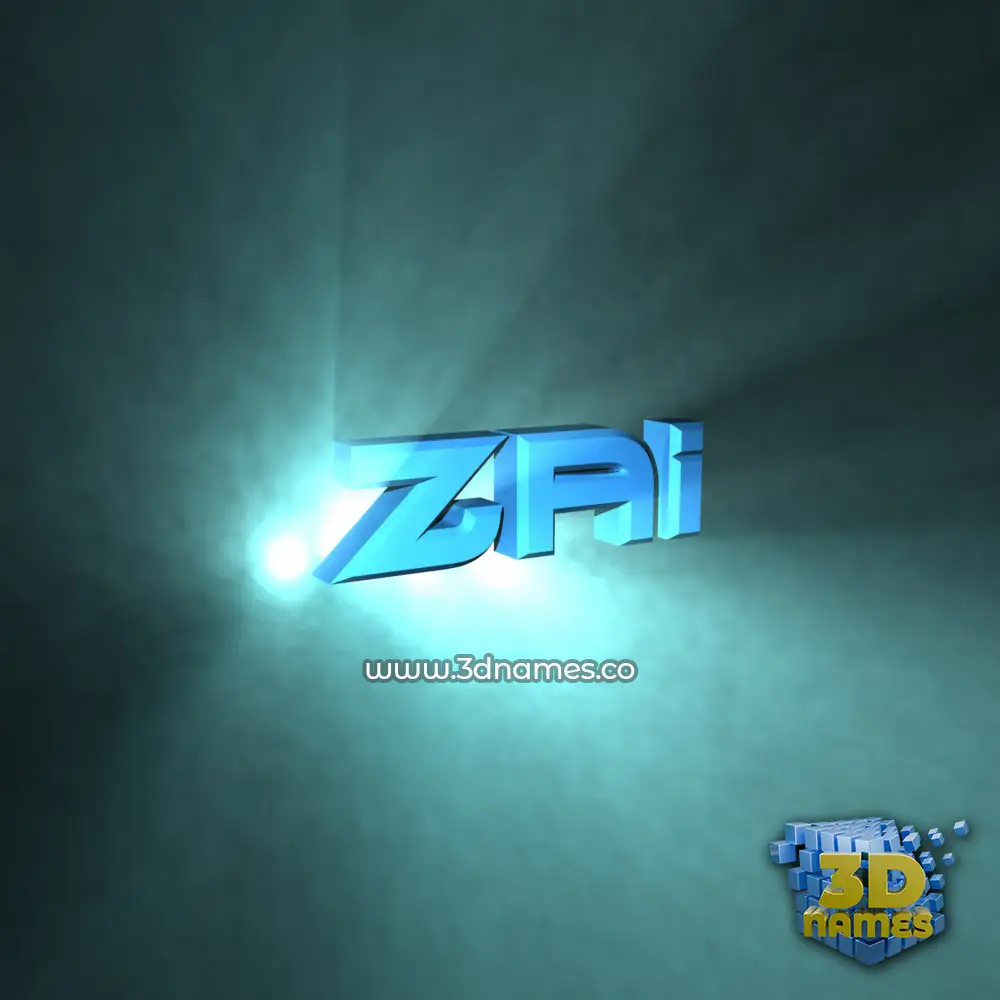 zai in Light Shine style - 3D name wallpaper