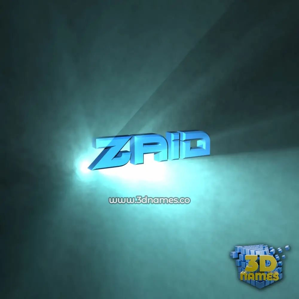 zaid in Light Shine style - 3D name wallpaper