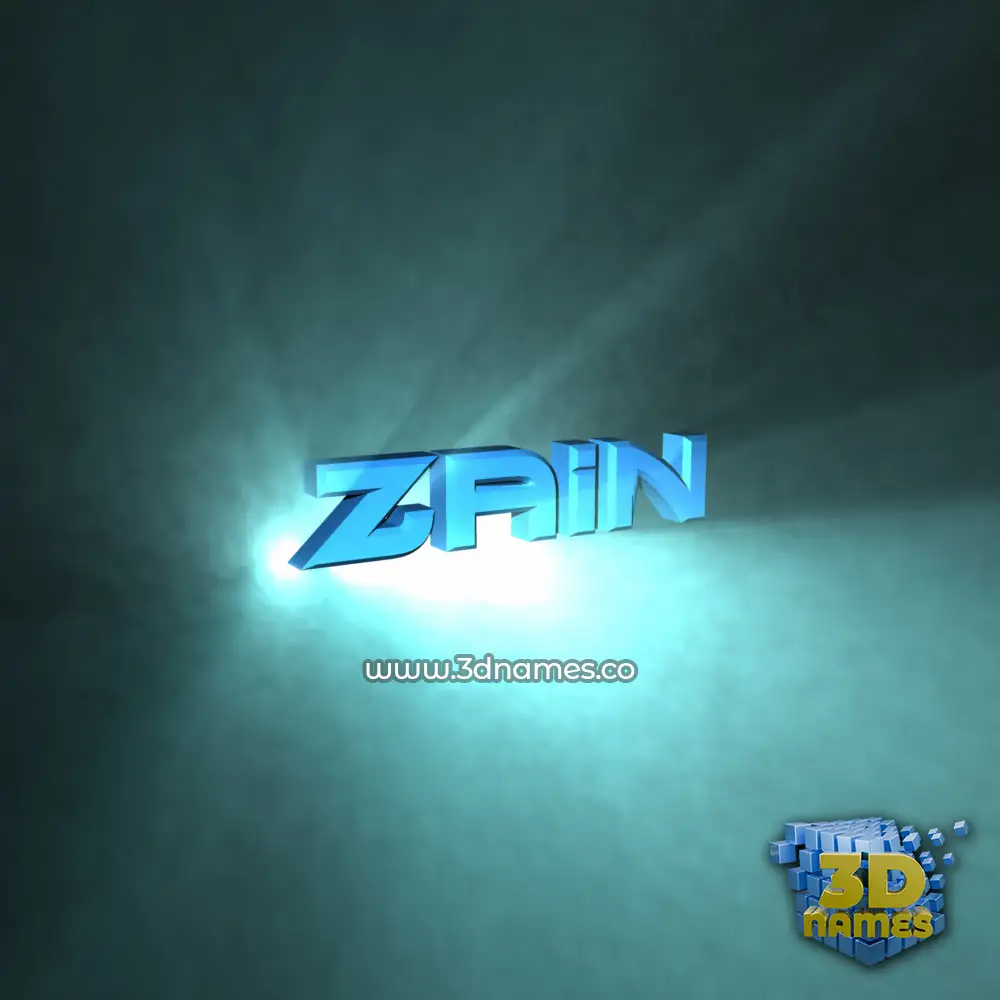 zain in Light Shine style - 3D name wallpaper