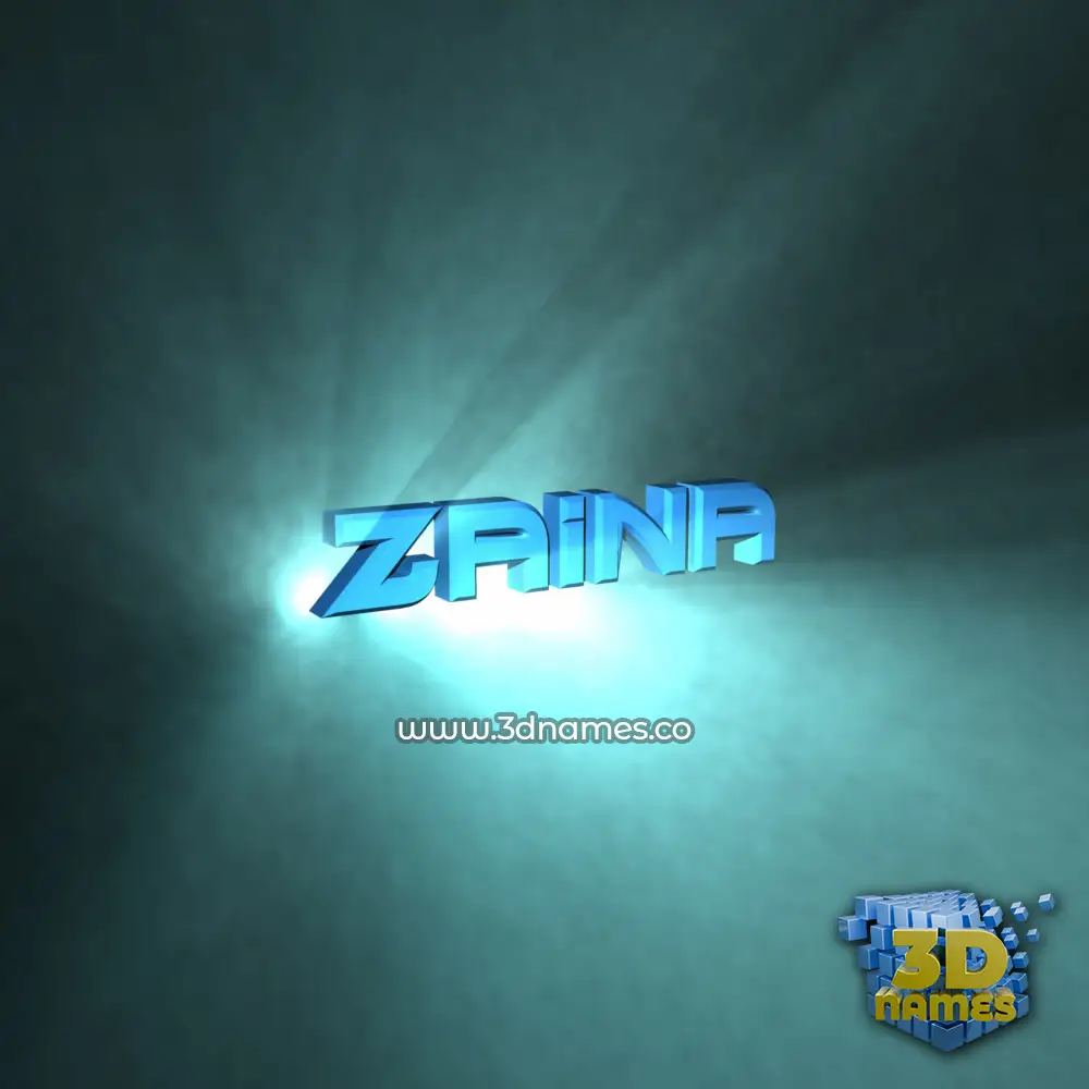 zaina in Light Shine style - 3D name wallpaper