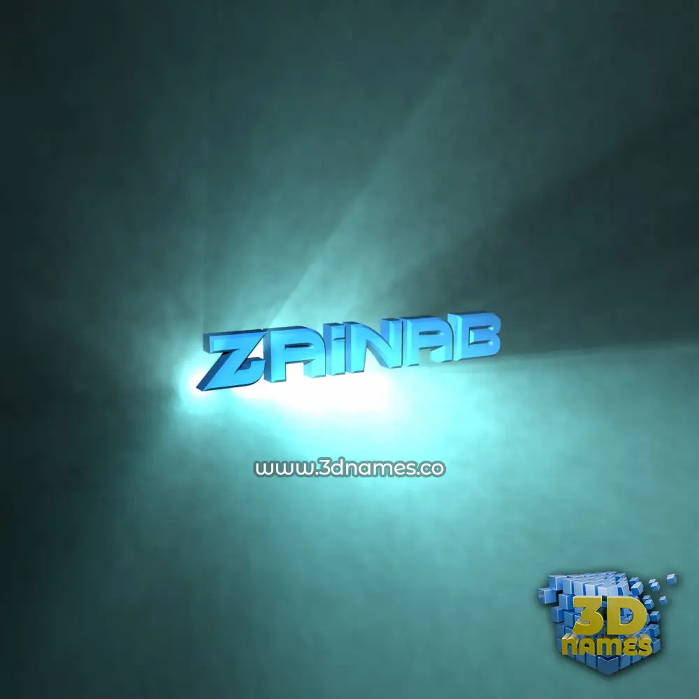 zainab in Light Shine style - 3D name wallpaper