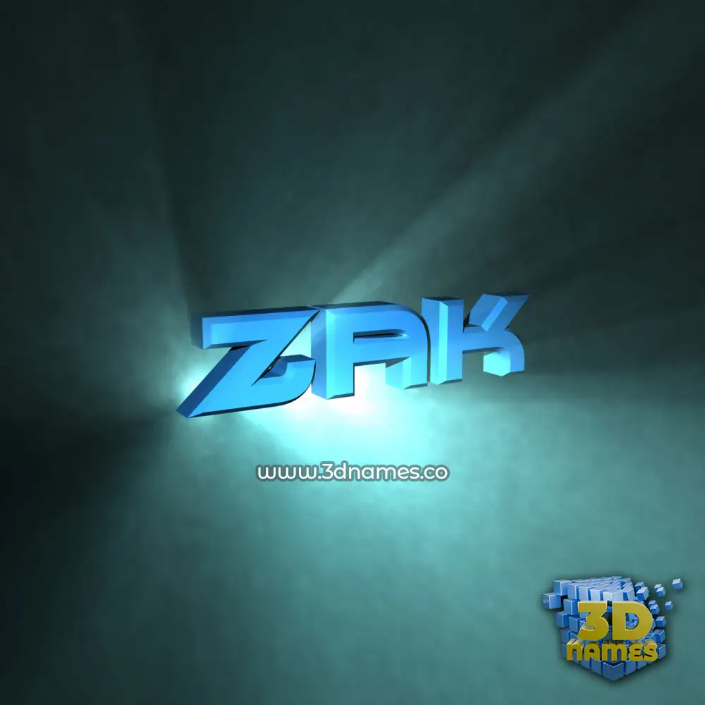 zak in Light Shine style - 3D name wallpaper