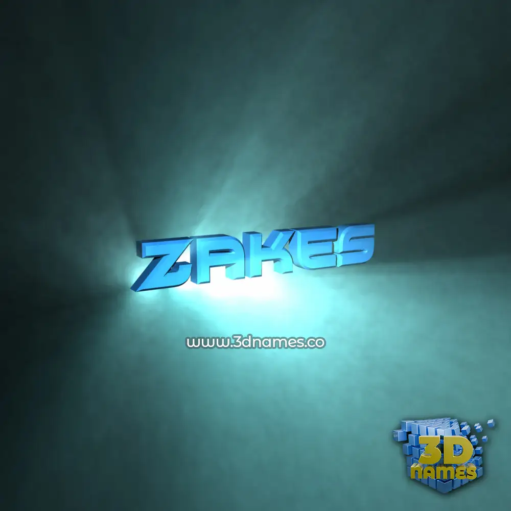 zakes in Light Shine style - 3D name wallpaper