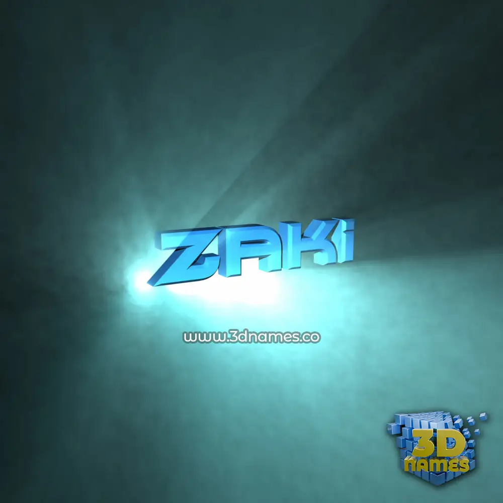 zaki in Light Shine style - 3D name wallpaper