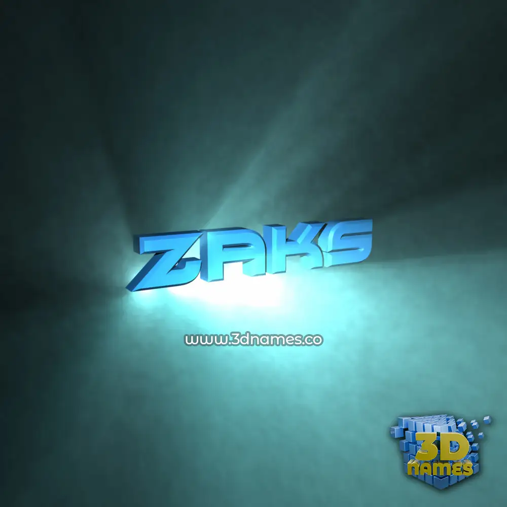 zaks in Light Shine style - 3D name wallpaper