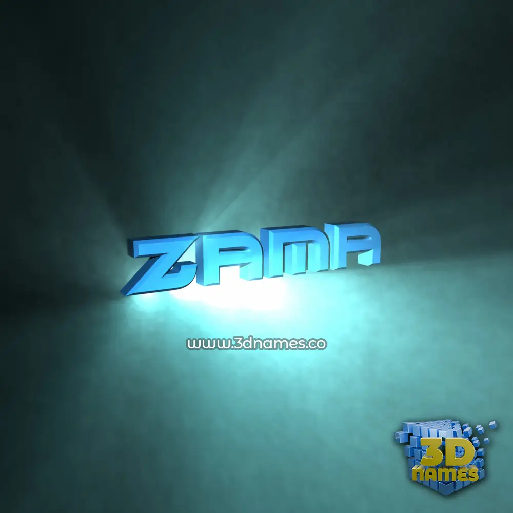 zama in Light Shine style - 3D name wallpaper