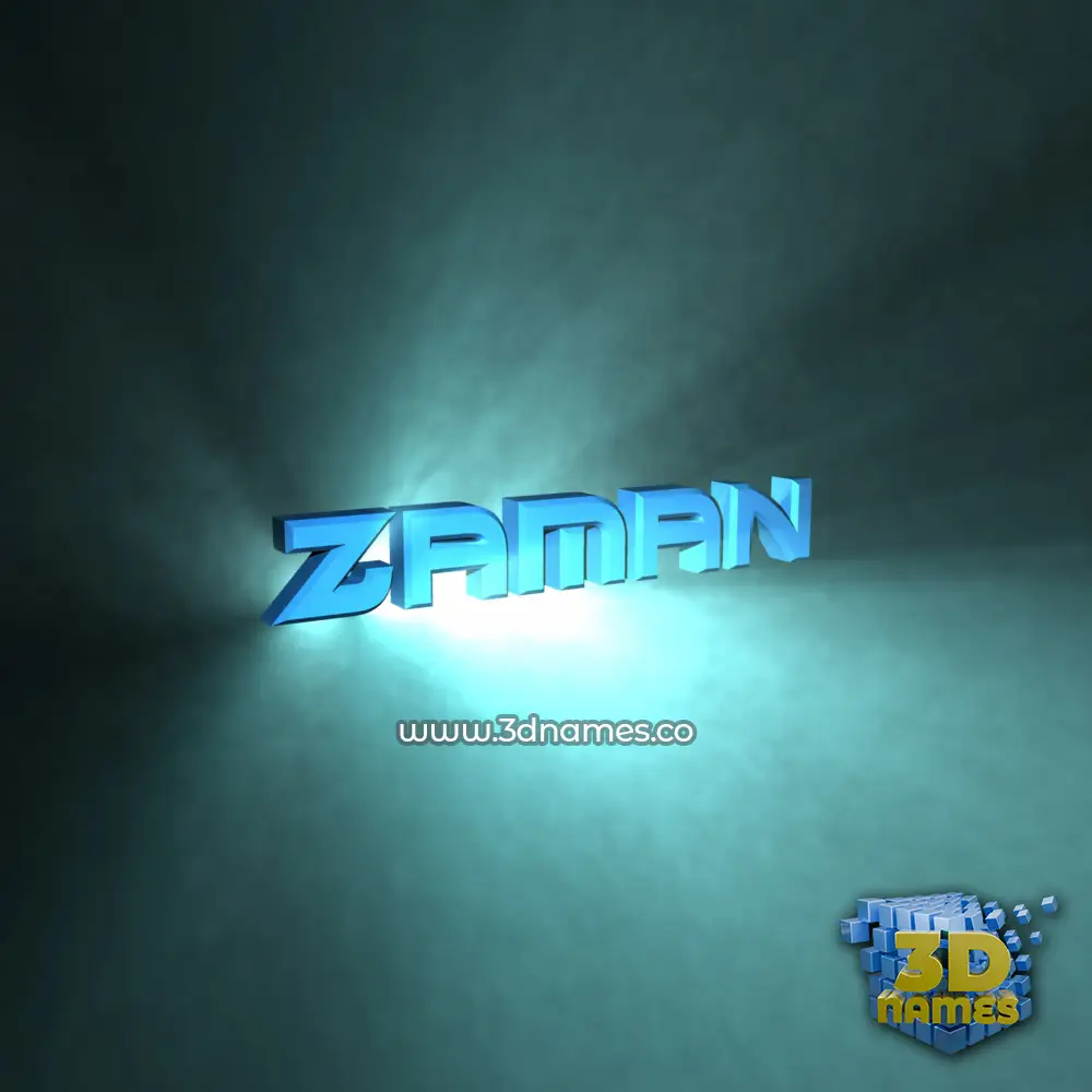 zaman in Light Shine style - 3D name wallpaper