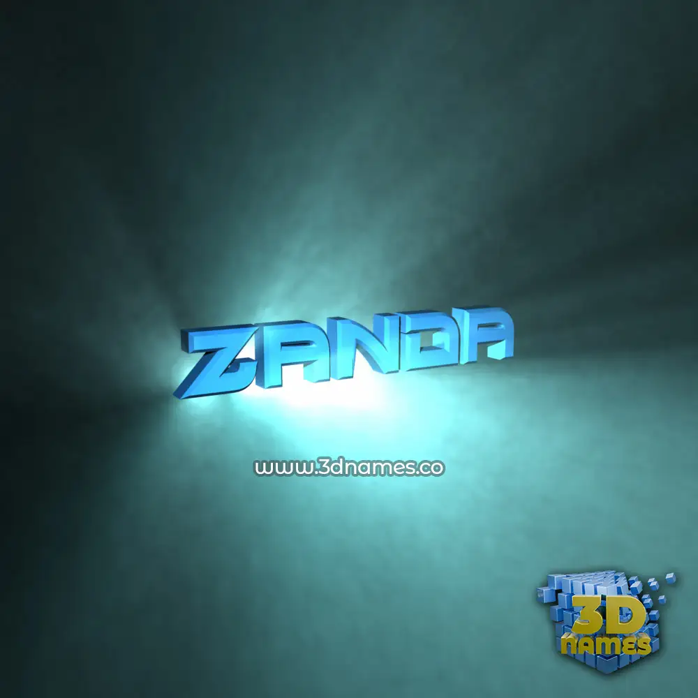 zanda in Light Shine style - 3D name wallpaper