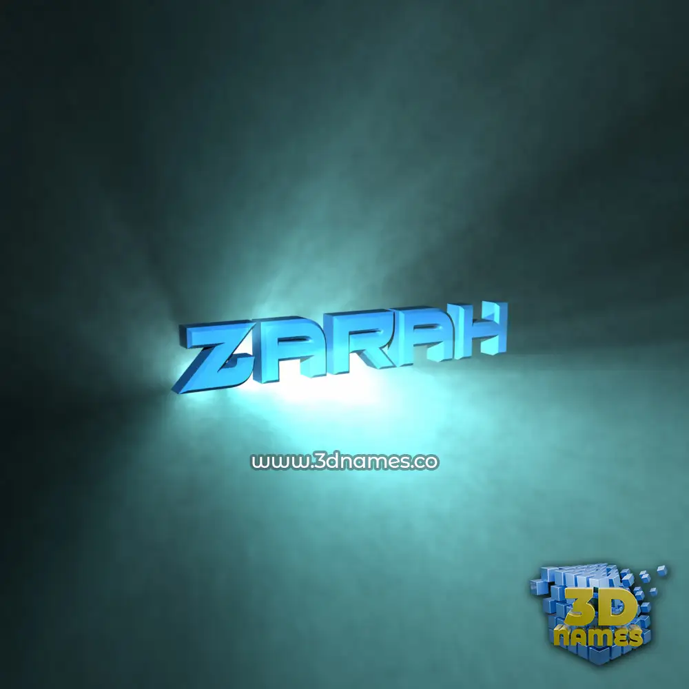 zarah in Light Shine style - 3D name wallpaper