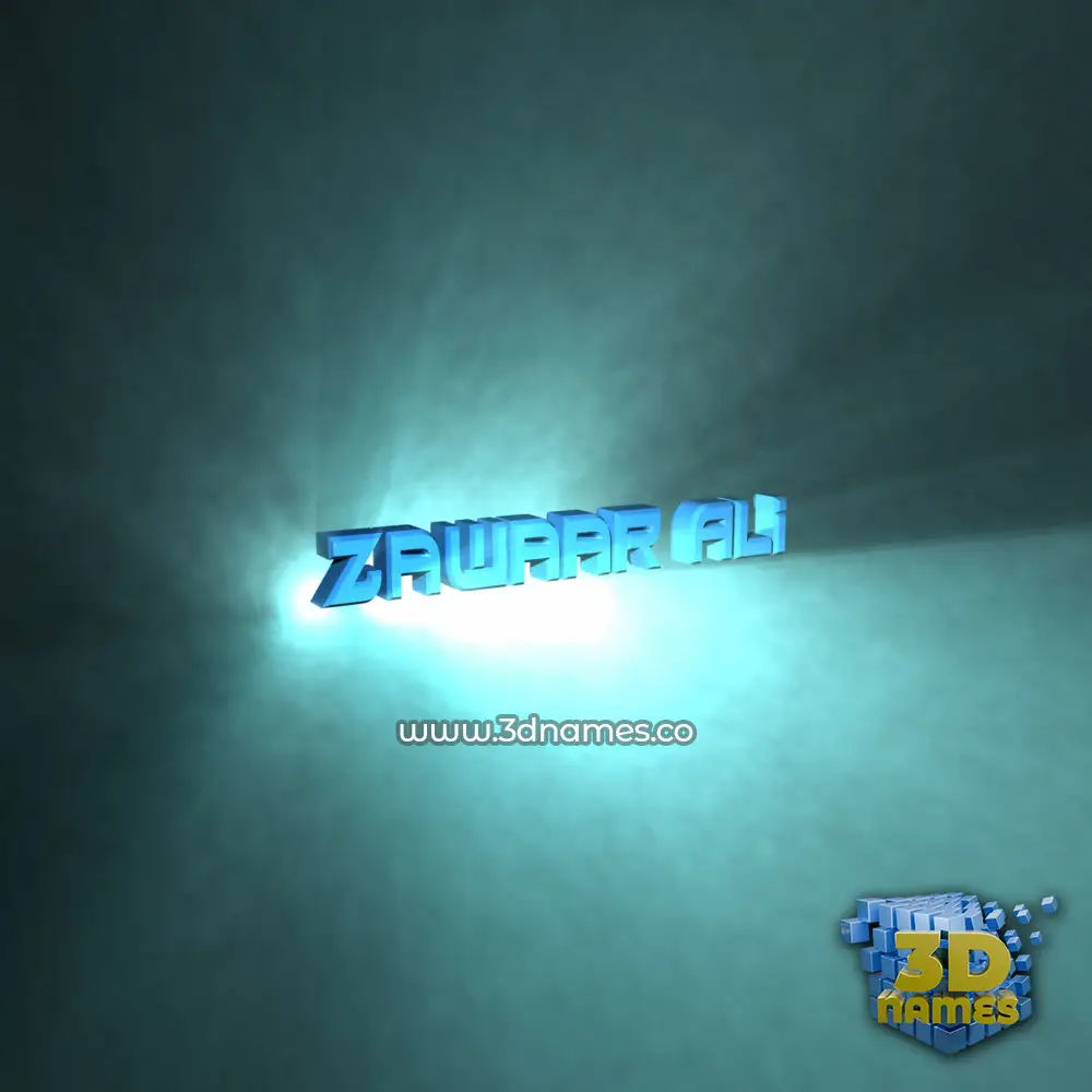 zawaar ali in Light Shine style - 3D name wallpaper