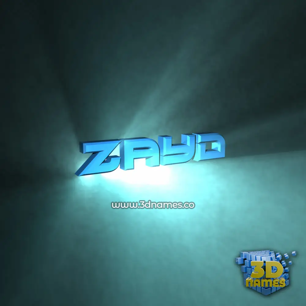 zayd in Light Shine style - 3D name wallpaper