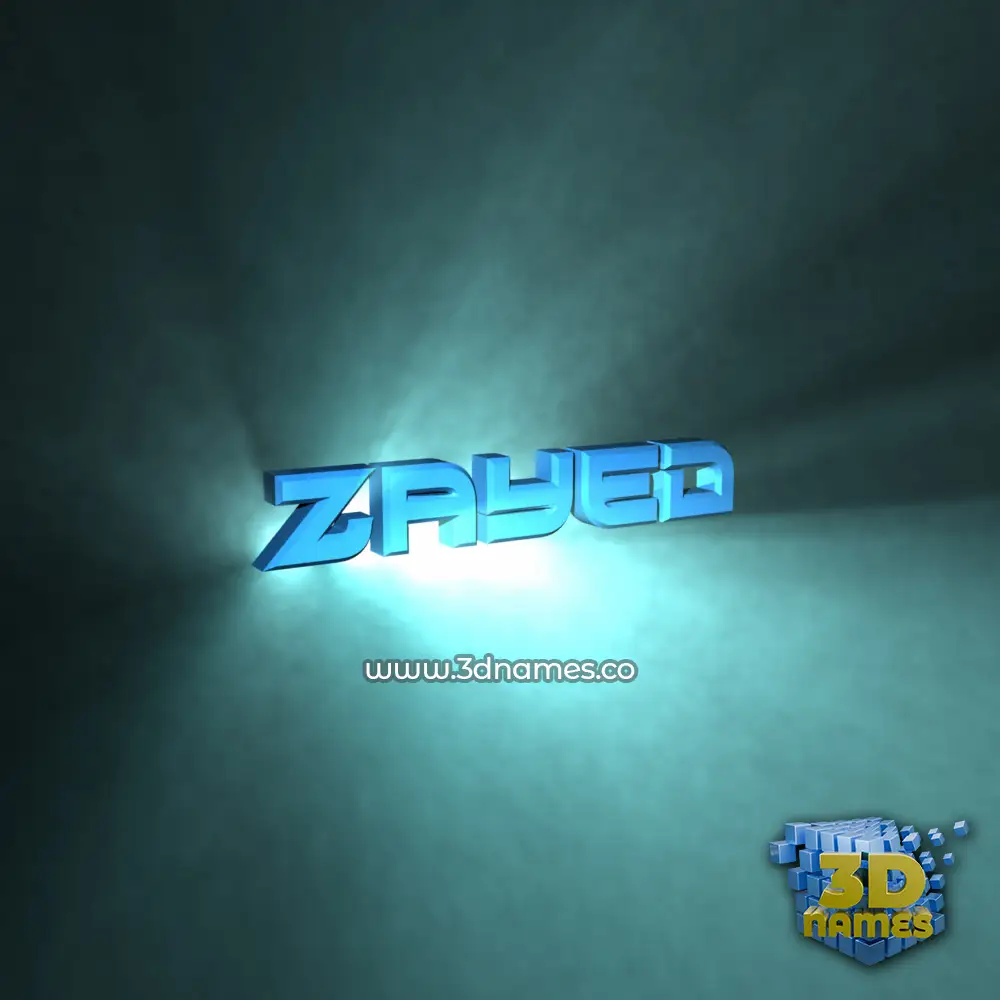 zayed in Light Shine style - 3D name wallpaper