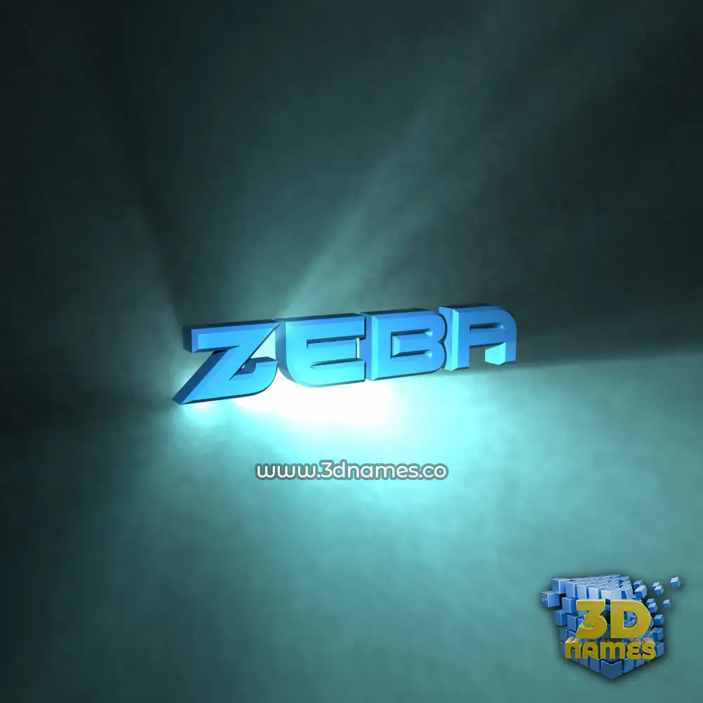zeba in Light Shine style - 3D name wallpaper