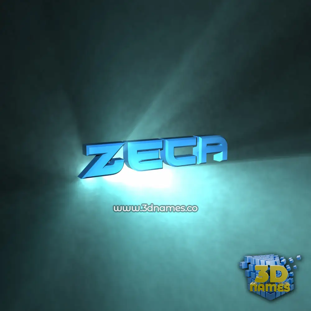 zeca in Light Shine style - 3D name wallpaper