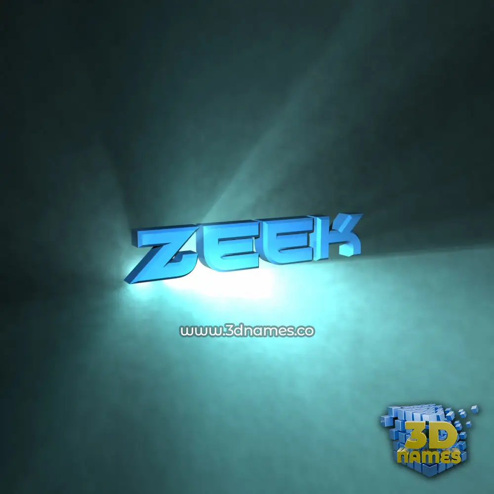 zeek in Light Shine style - 3D name wallpaper