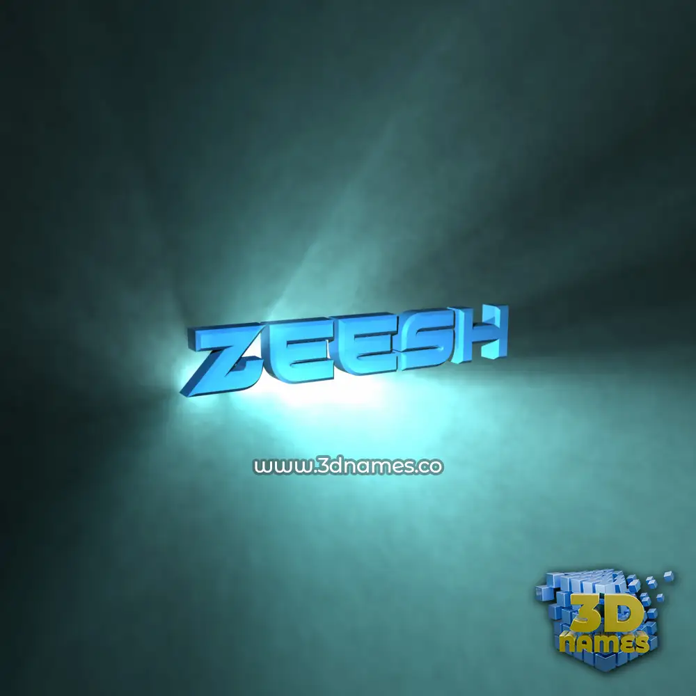zeesh in Light Shine style - 3D name wallpaper
