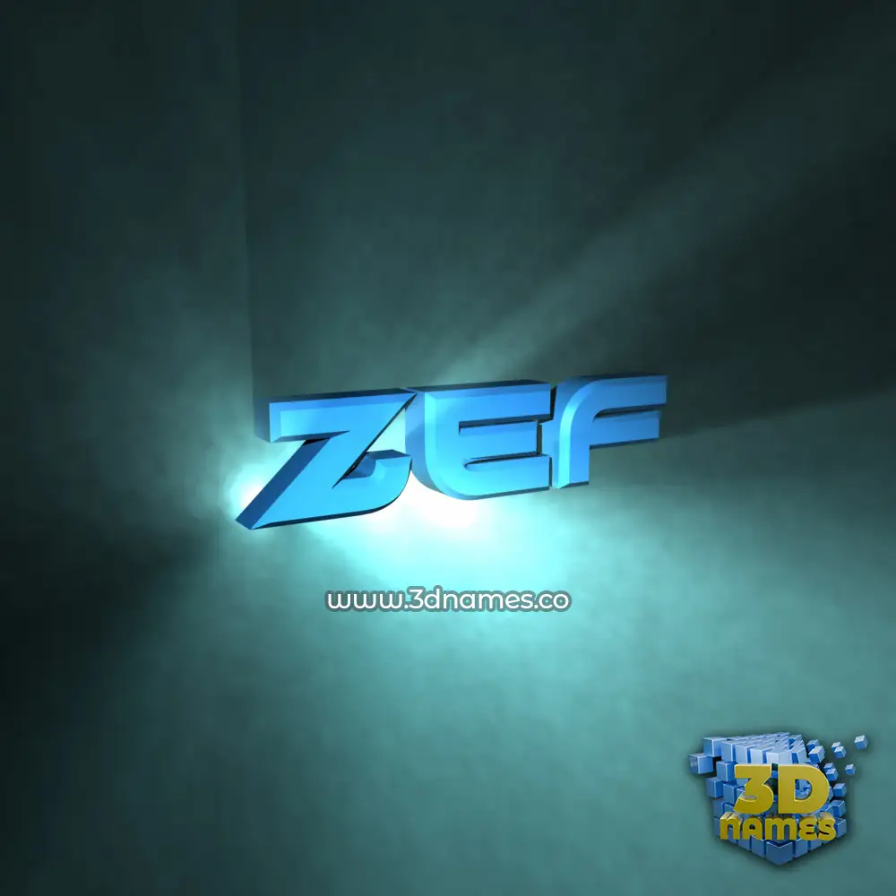 zef in Light Shine style - 3D name wallpaper