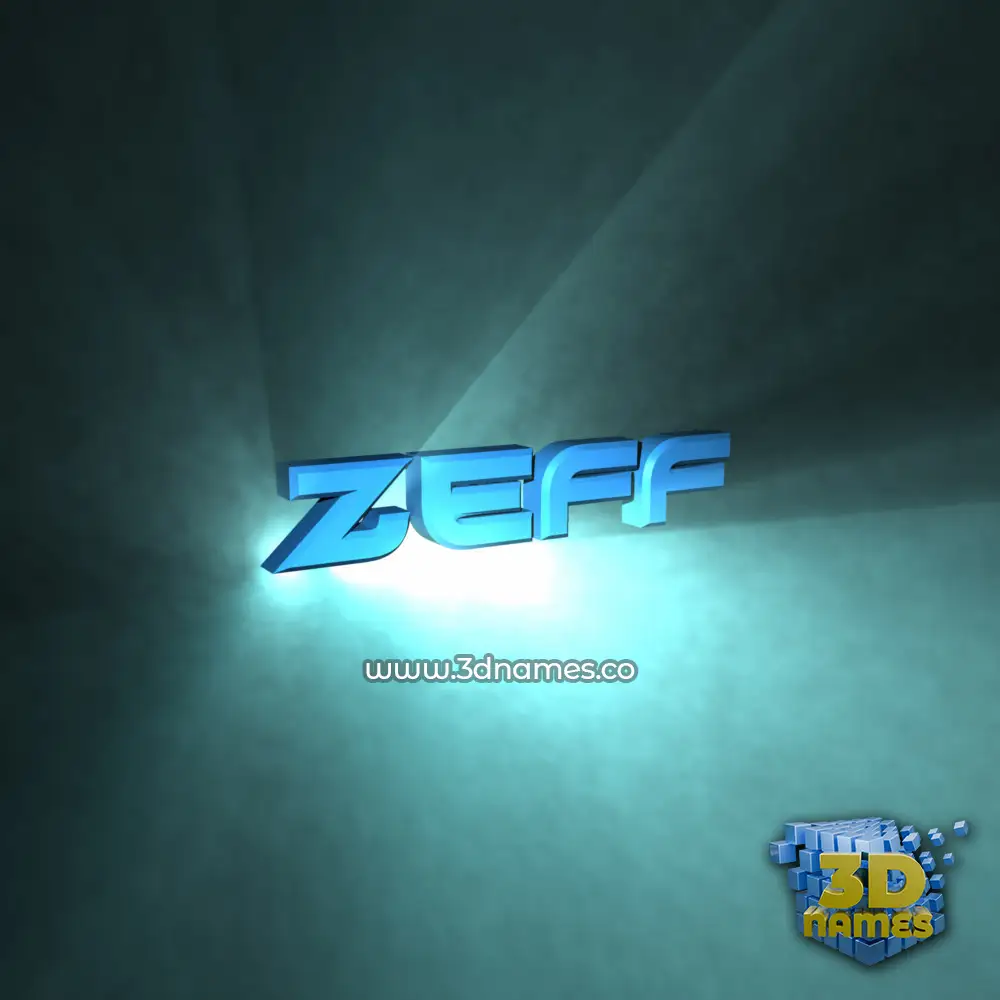 zeff in Light Shine style - 3D name wallpaper