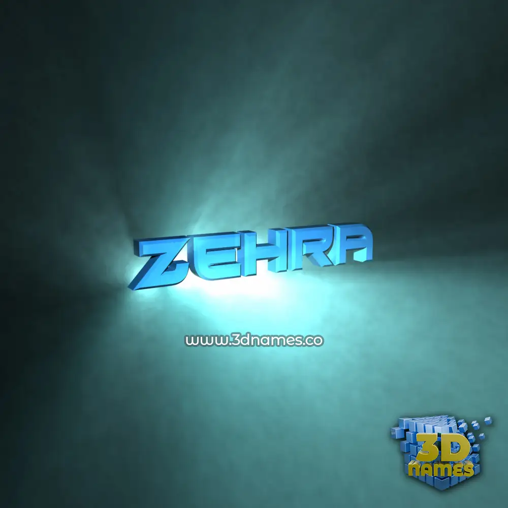 zehra in Light Shine style - 3D name wallpaper