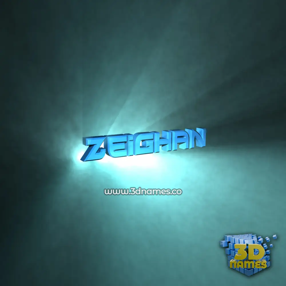 zeighan in Light Shine style - 3D name wallpaper