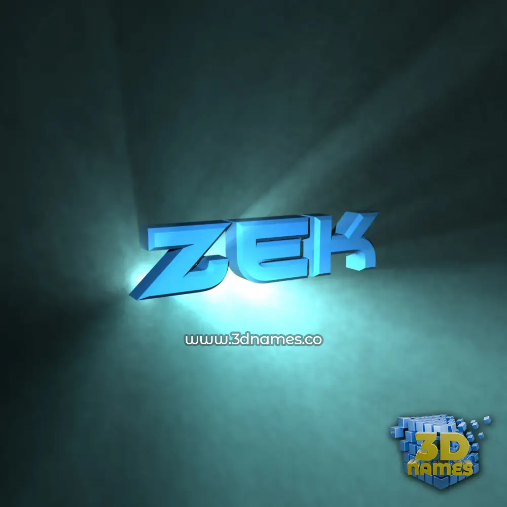 zek in Light Shine style - 3D name wallpaper