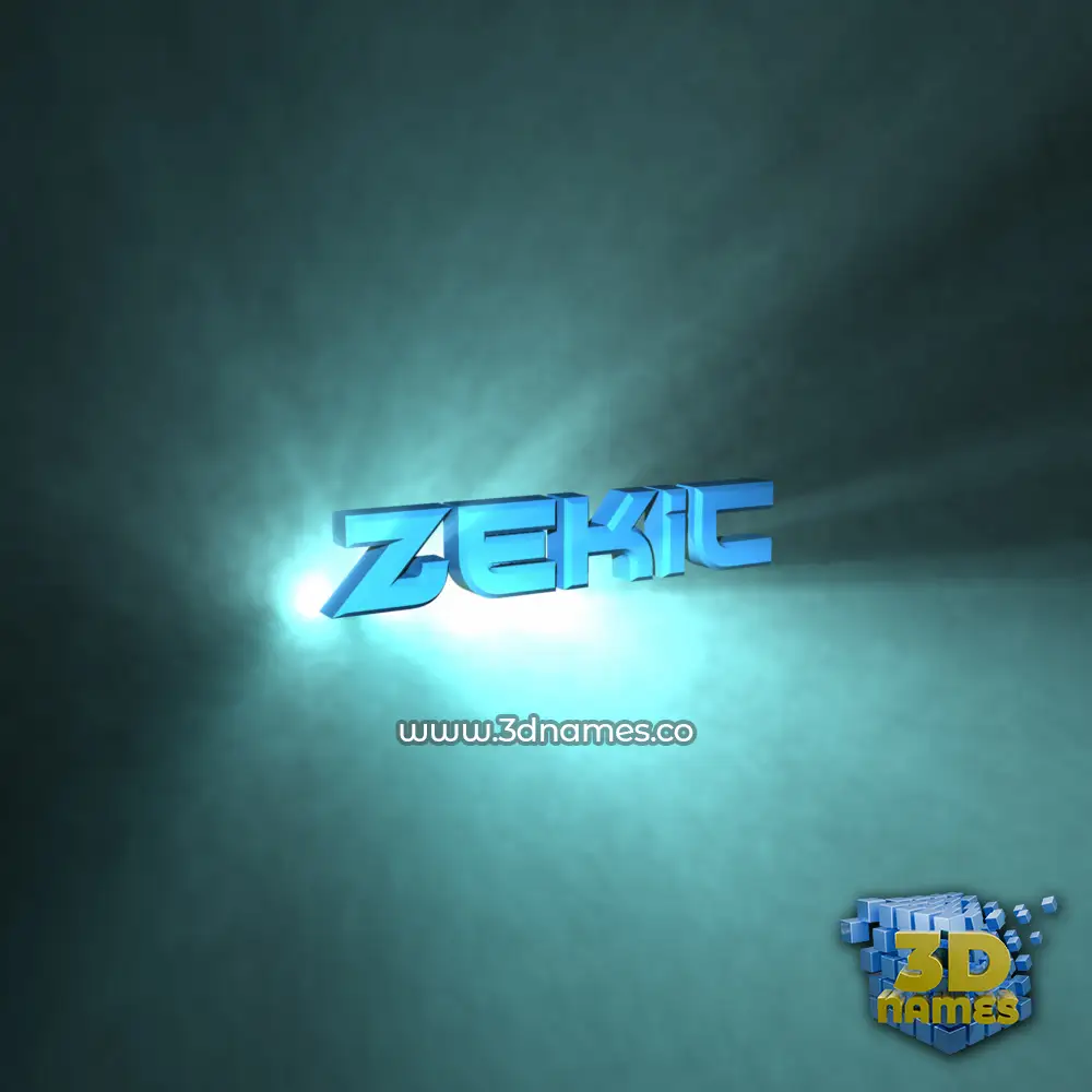 zekic in Light Shine style - 3D name wallpaper
