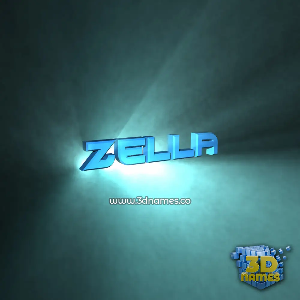 zella in Light Shine style - 3D name wallpaper