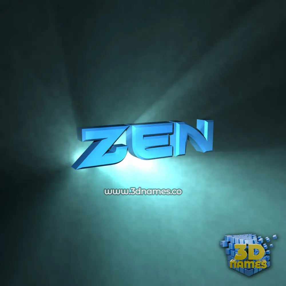 zen in Light Shine style - 3D name wallpaper