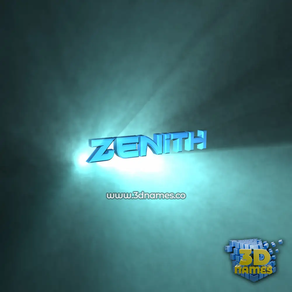 zenith in Light Shine style - 3D name wallpaper
