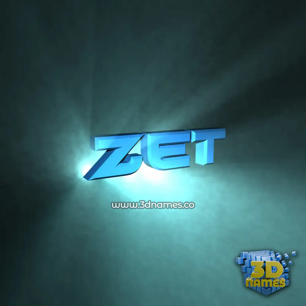 zet in Light Shine style - 3D name wallpaper