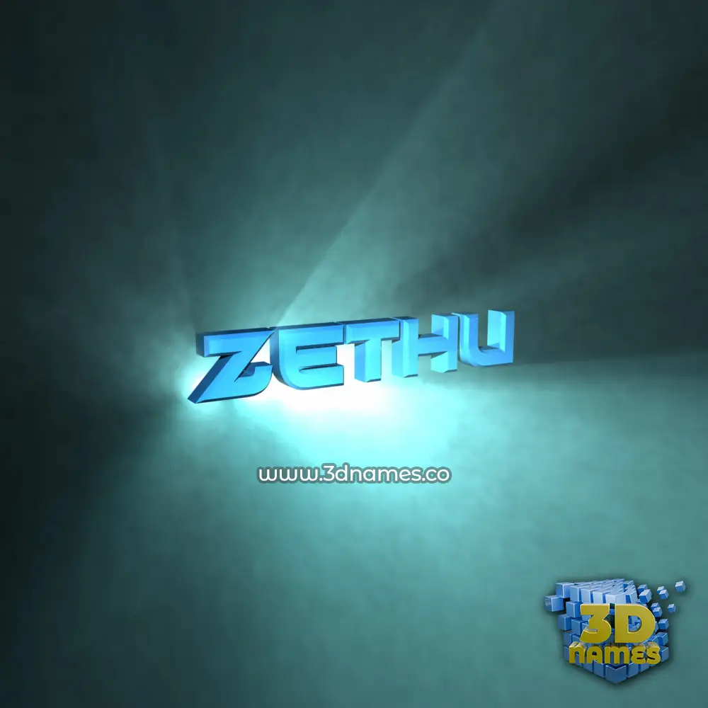 zethu in Light Shine style - 3D name wallpaper