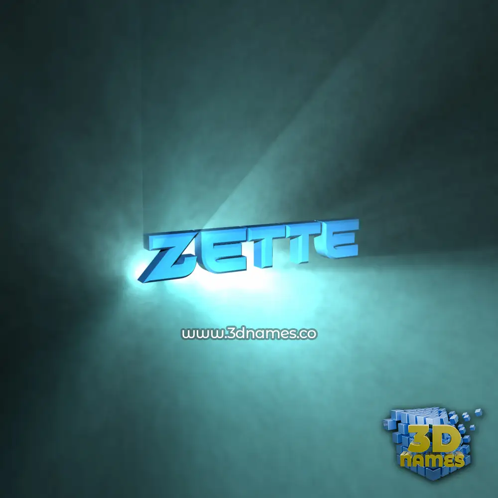 zette in Light Shine style - 3D name wallpaper
