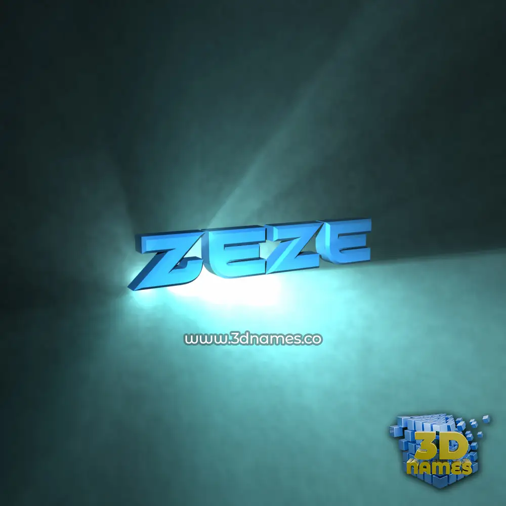 zeze in Light Shine style - 3D name wallpaper