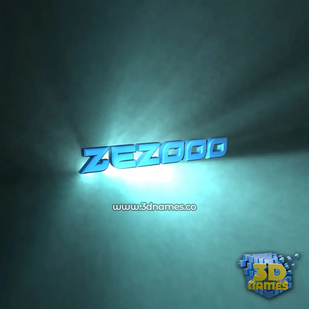 zezooo in Light Shine style - 3D name wallpaper