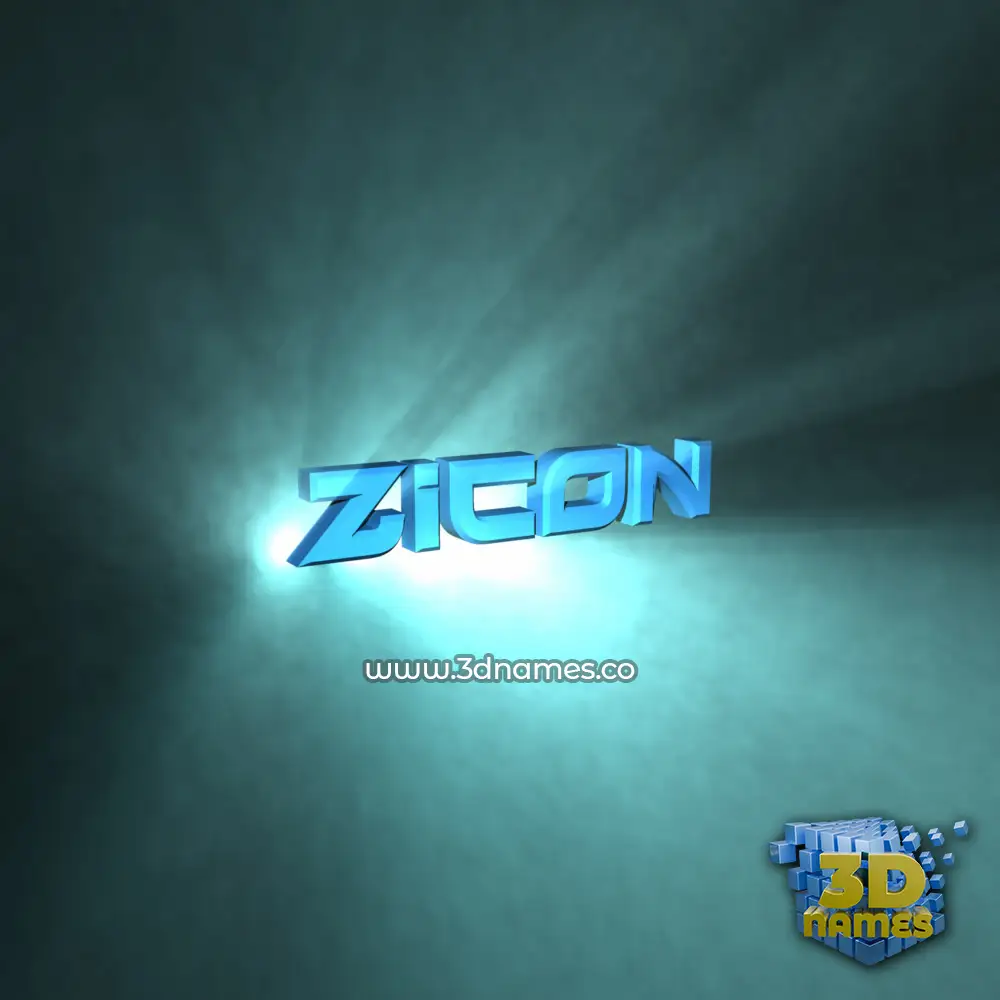 zicon in Light Shine style - 3D name wallpaper