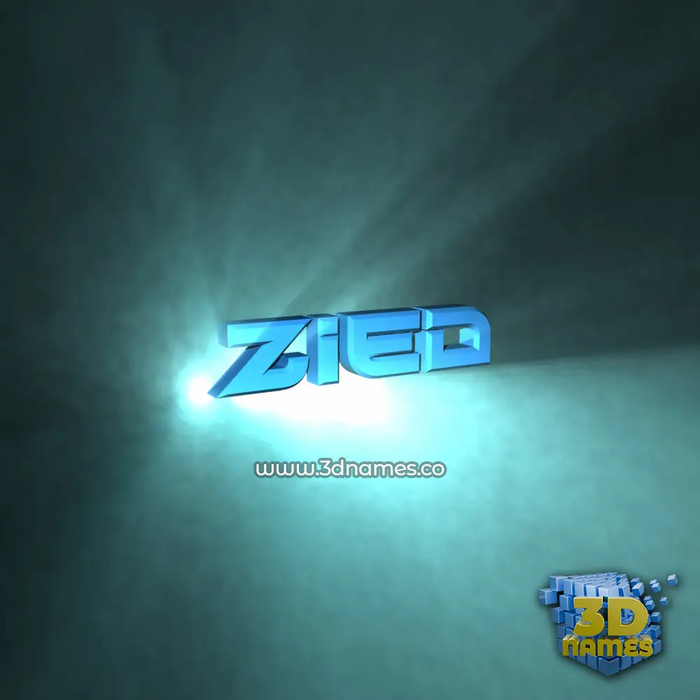zied in Light Shine style - 3D name wallpaper