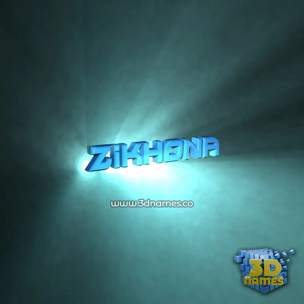 zikhona in Light Shine style - 3D name wallpaper